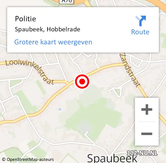 Locatie op kaart van de 112 melding: Politie Spaubeek, Hobbelrade op 27 juni 2021 13:37