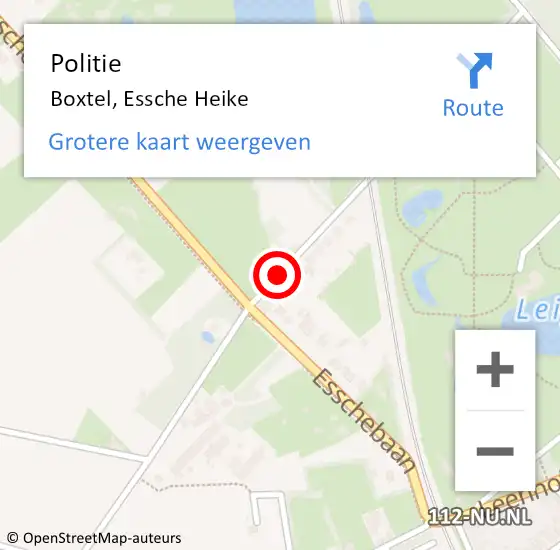 Locatie op kaart van de 112 melding: Politie Boxtel, Essche Heike op 27 juni 2021 13:43