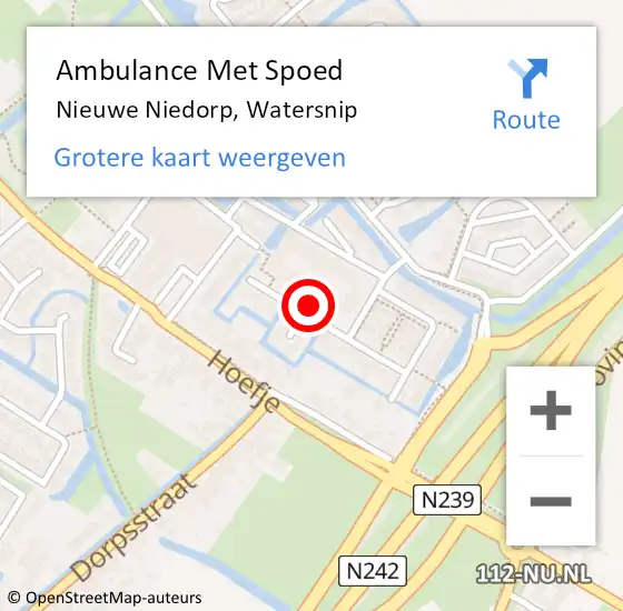 Locatie op kaart van de 112 melding: Ambulance Met Spoed Naar Nieuwe Niedorp, Watersnip op 27 juni 2021 13:45