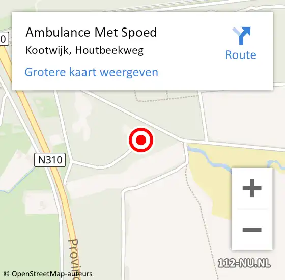 Locatie op kaart van de 112 melding: Ambulance Met Spoed Naar Kootwijk, Houtbeekweg op 27 juni 2021 13:56