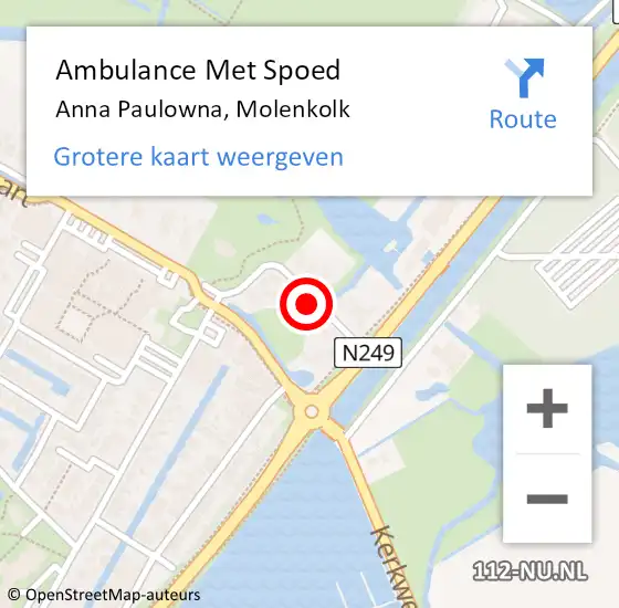 Locatie op kaart van de 112 melding: Ambulance Met Spoed Naar Anna Paulowna, Molenkolk op 27 juni 2021 14:04