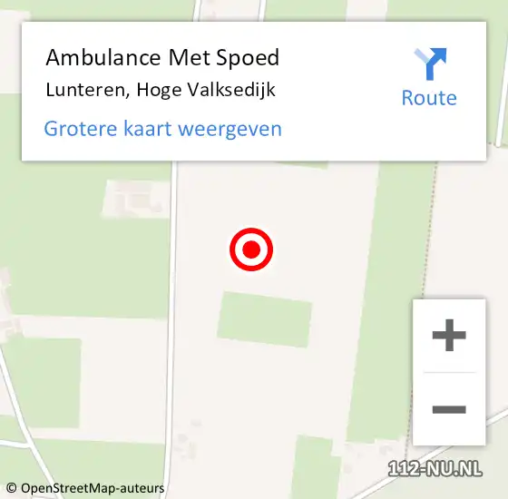 Locatie op kaart van de 112 melding: Ambulance Met Spoed Naar Lunteren, Hoge Valksedijk op 27 juni 2021 15:02
