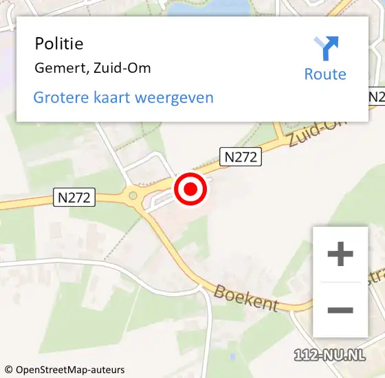 Locatie op kaart van de 112 melding: Politie Gemert, Zuid-Om op 27 juni 2021 15:21