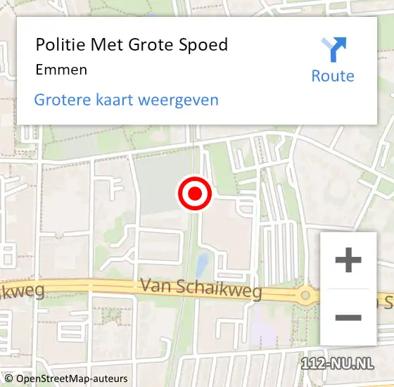 Locatie op kaart van de 112 melding: Politie Met Grote Spoed Naar Emmen op 27 juni 2021 15:51