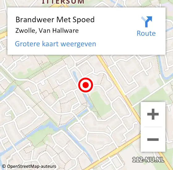 Locatie op kaart van de 112 melding: Brandweer Met Spoed Naar Zwolle, Van Hallware op 27 juni 2021 16:30