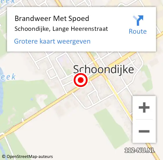 Locatie op kaart van de 112 melding: Brandweer Met Spoed Naar Schoondijke, Lange Heerenstraat op 27 juni 2021 16:35