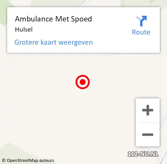 Locatie op kaart van de 112 melding: Ambulance Met Spoed Naar Hulsel op 27 juni 2021 16:55