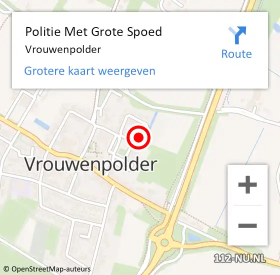 Locatie op kaart van de 112 melding: Politie Met Grote Spoed Naar Vrouwenpolder op 27 juni 2021 17:16