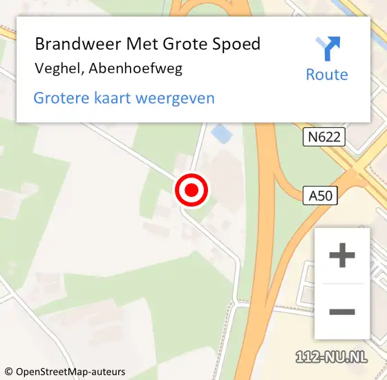 Locatie op kaart van de 112 melding: Brandweer Met Grote Spoed Naar Veghel, Abenhoefweg op 27 juni 2021 17:21