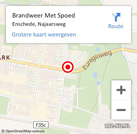 Locatie op kaart van de 112 melding: Brandweer Met Spoed Naar Enschede, Najaarsweg op 27 juni 2021 17:46