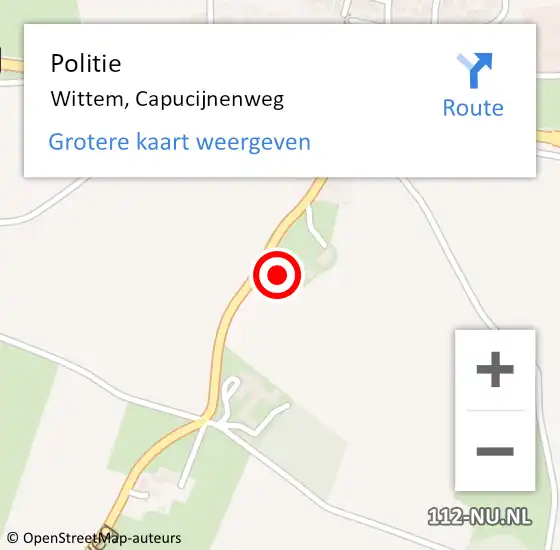 Locatie op kaart van de 112 melding: Politie Wittem, Capucijnenweg op 27 juni 2021 18:17