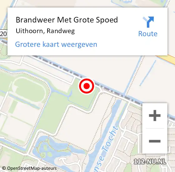 Locatie op kaart van de 112 melding: Brandweer Met Grote Spoed Naar Uithoorn, Randweg op 27 juni 2021 18:26