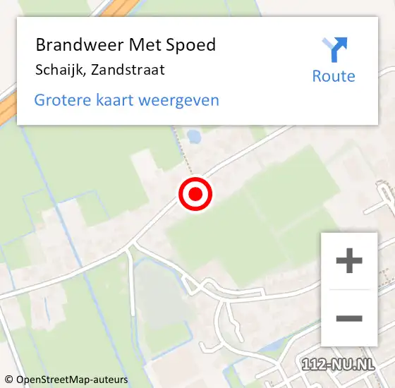 Locatie op kaart van de 112 melding: Brandweer Met Spoed Naar Schaijk, Zandstraat op 27 juni 2021 18:48