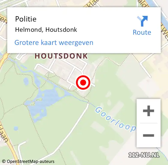 Locatie op kaart van de 112 melding: Politie Helmond, Houtsdonk op 27 juni 2021 19:21