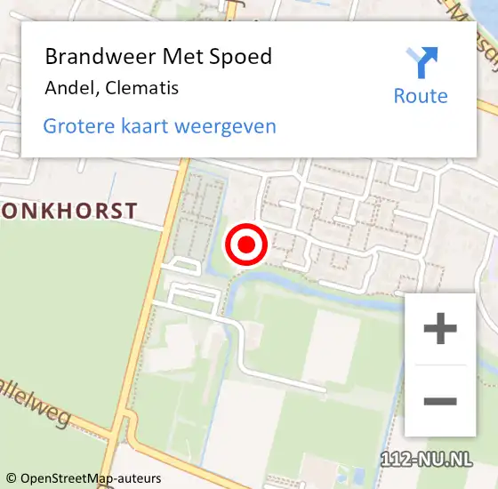 Locatie op kaart van de 112 melding: Brandweer Met Spoed Naar Andel, Clematis op 27 juni 2021 19:32