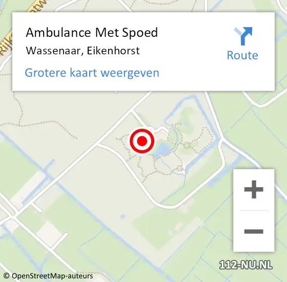 Locatie op kaart van de 112 melding: Ambulance Met Spoed Naar Wassenaar, Eikenhorst op 27 juni 2021 19:35