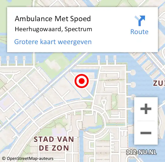 Locatie op kaart van de 112 melding: Ambulance Met Spoed Naar Heerhugowaard, Spectrum op 27 juni 2021 19:40