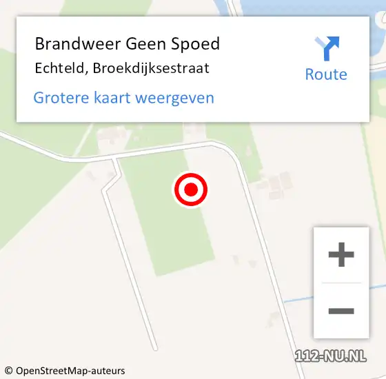 Locatie op kaart van de 112 melding: Brandweer Geen Spoed Naar Echteld, Broekdijksestraat op 27 juni 2021 19:50