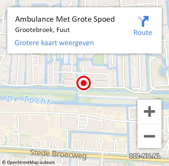 Locatie op kaart van de 112 melding: Ambulance Met Grote Spoed Naar Grootebroek, Fuut op 27 juni 2021 19:50