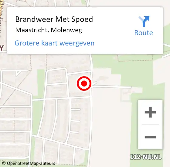 Locatie op kaart van de 112 melding: Brandweer Met Spoed Naar Maastricht, Molenweg op 27 juni 2021 20:13