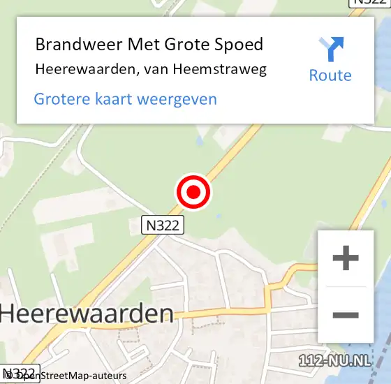 Locatie op kaart van de 112 melding: Brandweer Met Grote Spoed Naar Heerewaarden, van Heemstraweg op 27 juni 2021 20:22