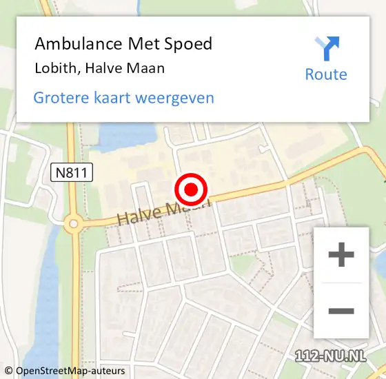 Locatie op kaart van de 112 melding: Ambulance Met Spoed Naar Lobith, Halve Maan op 27 juni 2021 20:31