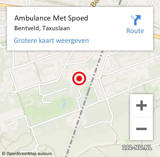 Locatie op kaart van de 112 melding: Ambulance Met Spoed Naar Bentveld, Taxuslaan op 27 juni 2021 21:01