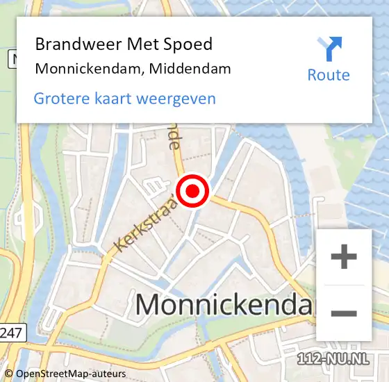 Locatie op kaart van de 112 melding: Brandweer Met Spoed Naar Monnickendam, Middendam op 27 juni 2021 21:19
