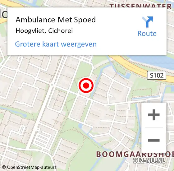 Locatie op kaart van de 112 melding: Ambulance Met Spoed Naar Hoogvliet, Cichorei op 27 juni 2021 21:33