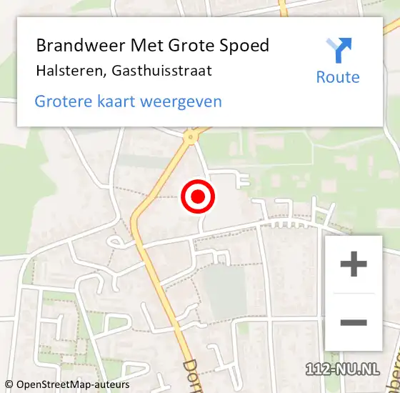 Locatie op kaart van de 112 melding: Brandweer Met Grote Spoed Naar Halsteren, Gasthuisstraat op 27 juni 2021 21:37