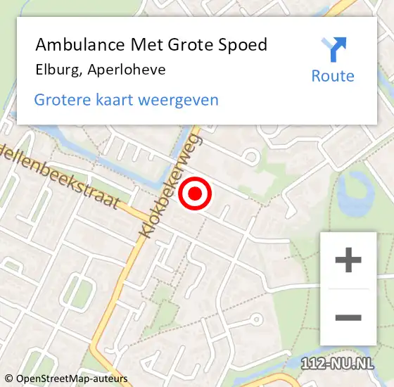 Locatie op kaart van de 112 melding: Ambulance Met Grote Spoed Naar Elburg, Aperloheve op 27 juni 2021 21:42