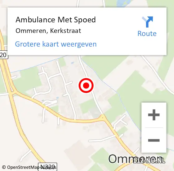 Locatie op kaart van de 112 melding: Ambulance Met Spoed Naar Ommeren, Kerkstraat op 14 juni 2014 15:05