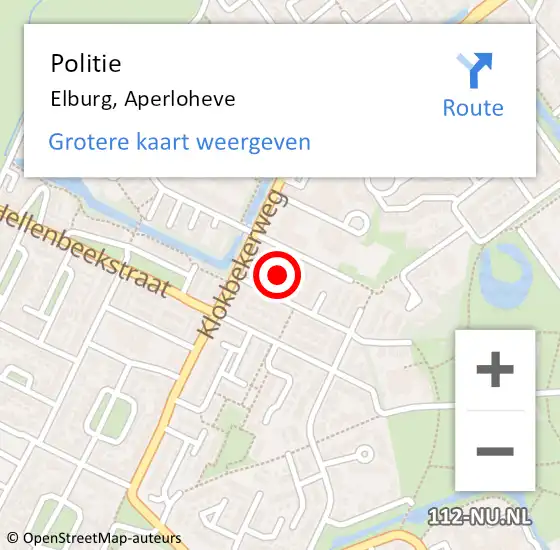 Locatie op kaart van de 112 melding: Politie Elburg, Aperloheve op 27 juni 2021 22:36