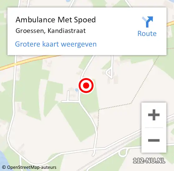 Locatie op kaart van de 112 melding: Ambulance Met Spoed Naar Groessen, Kandiastraat op 27 juni 2021 22:58