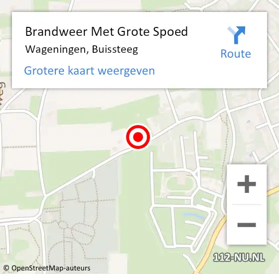 Locatie op kaart van de 112 melding: Brandweer Met Grote Spoed Naar Wageningen, Buissteeg op 27 juni 2021 23:32