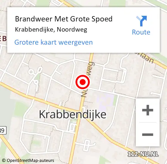 Locatie op kaart van de 112 melding: Brandweer Met Grote Spoed Naar Krabbendijke, Noordweg op 28 juni 2021 01:44