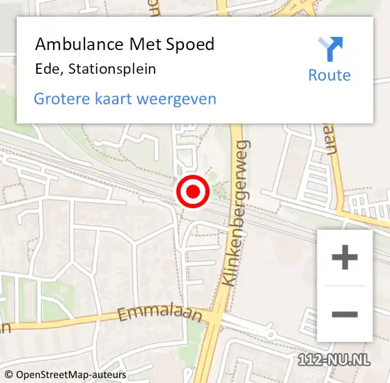 Locatie op kaart van de 112 melding: Ambulance Met Spoed Naar Ede, Stationsplein op 28 juni 2021 02:14