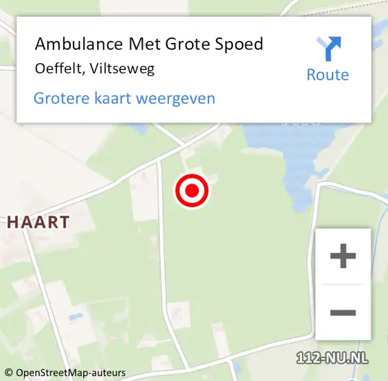 Locatie op kaart van de 112 melding: Ambulance Met Grote Spoed Naar Oeffelt, Viltseweg op 14 juni 2014 15:20