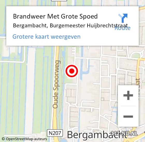 Locatie op kaart van de 112 melding: Brandweer Met Grote Spoed Naar Bergambacht, Burgemeester Huijbrechtstraat op 28 juni 2021 02:37