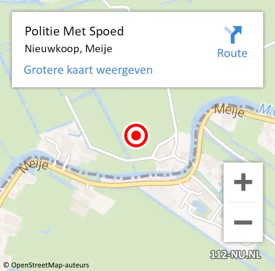 Locatie op kaart van de 112 melding: Politie Met Spoed Naar Nieuwkoop, Meije op 28 juni 2021 03:25