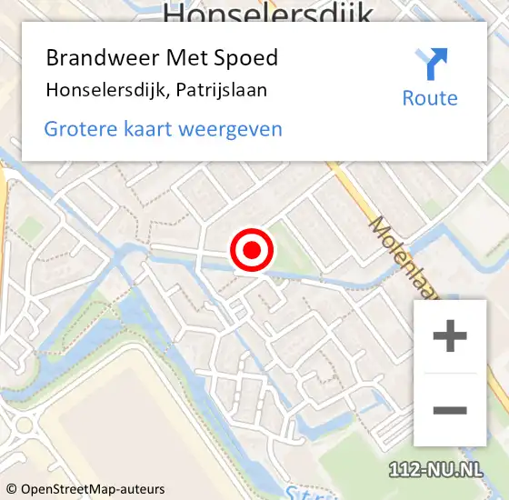 Locatie op kaart van de 112 melding: Brandweer Met Spoed Naar Honselersdijk, Patrijslaan op 28 juni 2021 04:21