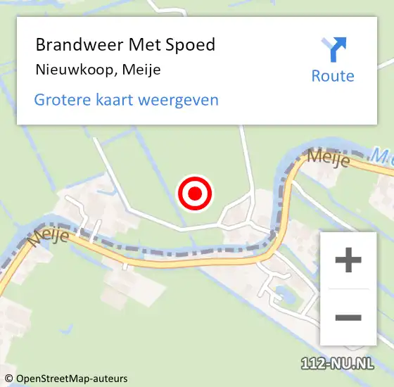 Locatie op kaart van de 112 melding: Brandweer Met Spoed Naar Nieuwkoop, Meije op 28 juni 2021 04:35