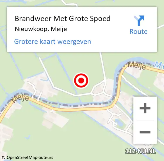 Locatie op kaart van de 112 melding: Brandweer Met Grote Spoed Naar Nieuwkoop, Meije op 28 juni 2021 05:42