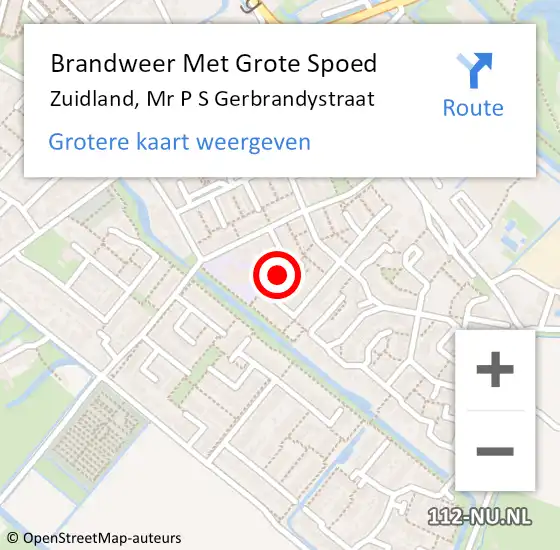 Locatie op kaart van de 112 melding: Brandweer Met Grote Spoed Naar Zuidland, Mr P S Gerbrandystraat op 28 juni 2021 05:57