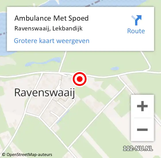 Locatie op kaart van de 112 melding: Ambulance Met Spoed Naar Ravenswaaij, Lekbandijk op 28 juni 2021 06:54