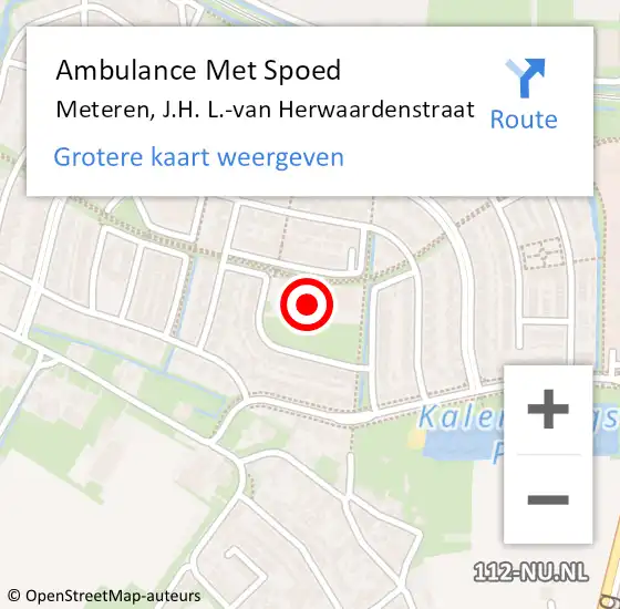 Locatie op kaart van de 112 melding: Ambulance Met Spoed Naar Meteren, J.H. L.-van Herwaardenstraat op 28 juni 2021 07:13