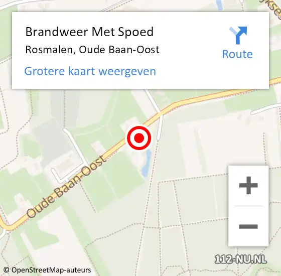 Locatie op kaart van de 112 melding: Brandweer Met Spoed Naar Rosmalen, Oude Baan-Oost op 28 juni 2021 08:08