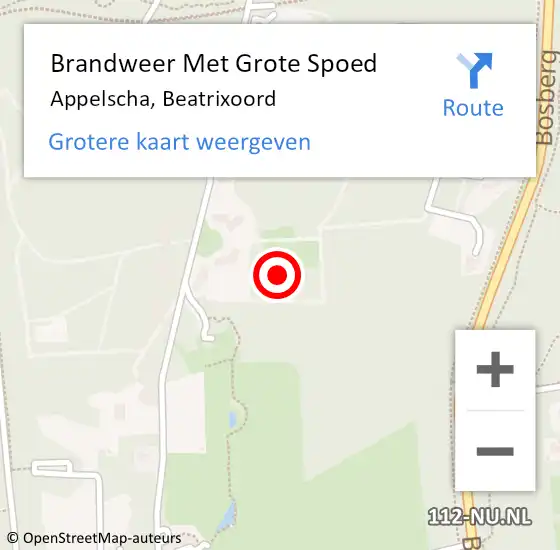 Locatie op kaart van de 112 melding: Brandweer Met Grote Spoed Naar Appelscha, Beatrixoord op 28 juni 2021 08:49