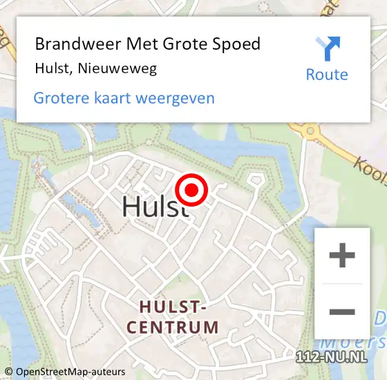 Locatie op kaart van de 112 melding: Brandweer Met Grote Spoed Naar Hulst, Nieuweweg op 28 juni 2021 08:52