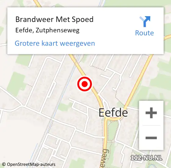 Locatie op kaart van de 112 melding: Brandweer Met Spoed Naar Eefde, Zutphenseweg op 28 juni 2021 09:30